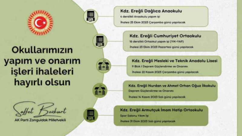 Okul yenileme ihaleleri tarihleri belli oldu.