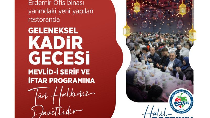 KADİR GECESİ’NDE 6 BİN KİŞİLİK İFTAR SOFRASI KURULUYOR