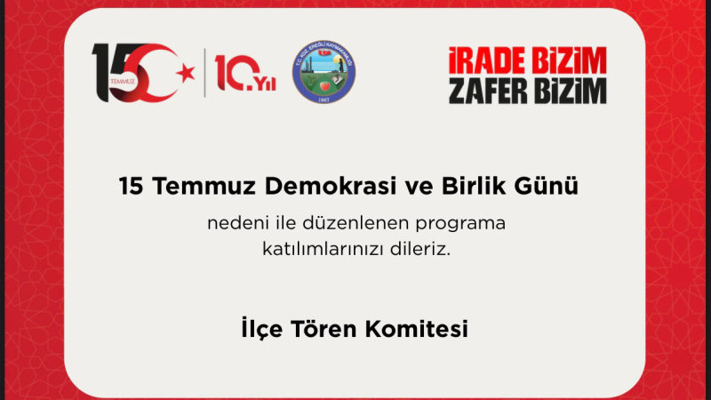 Kdz.Ereğli Kaymakamlığı 15 Temmuz Programını açıkladı.